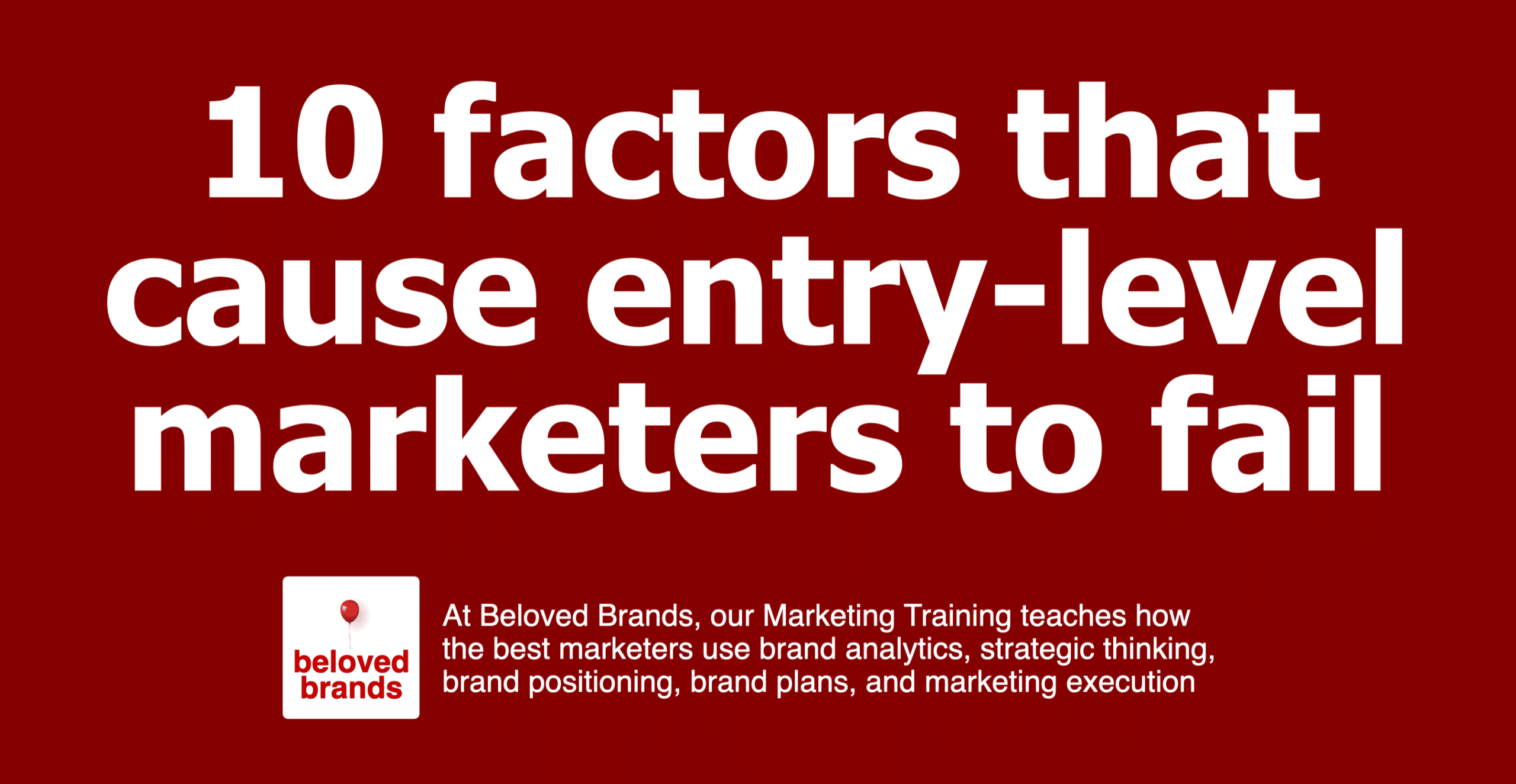 Entry Level Marketers