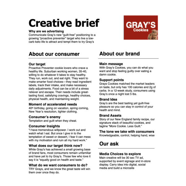 Creative Brief template