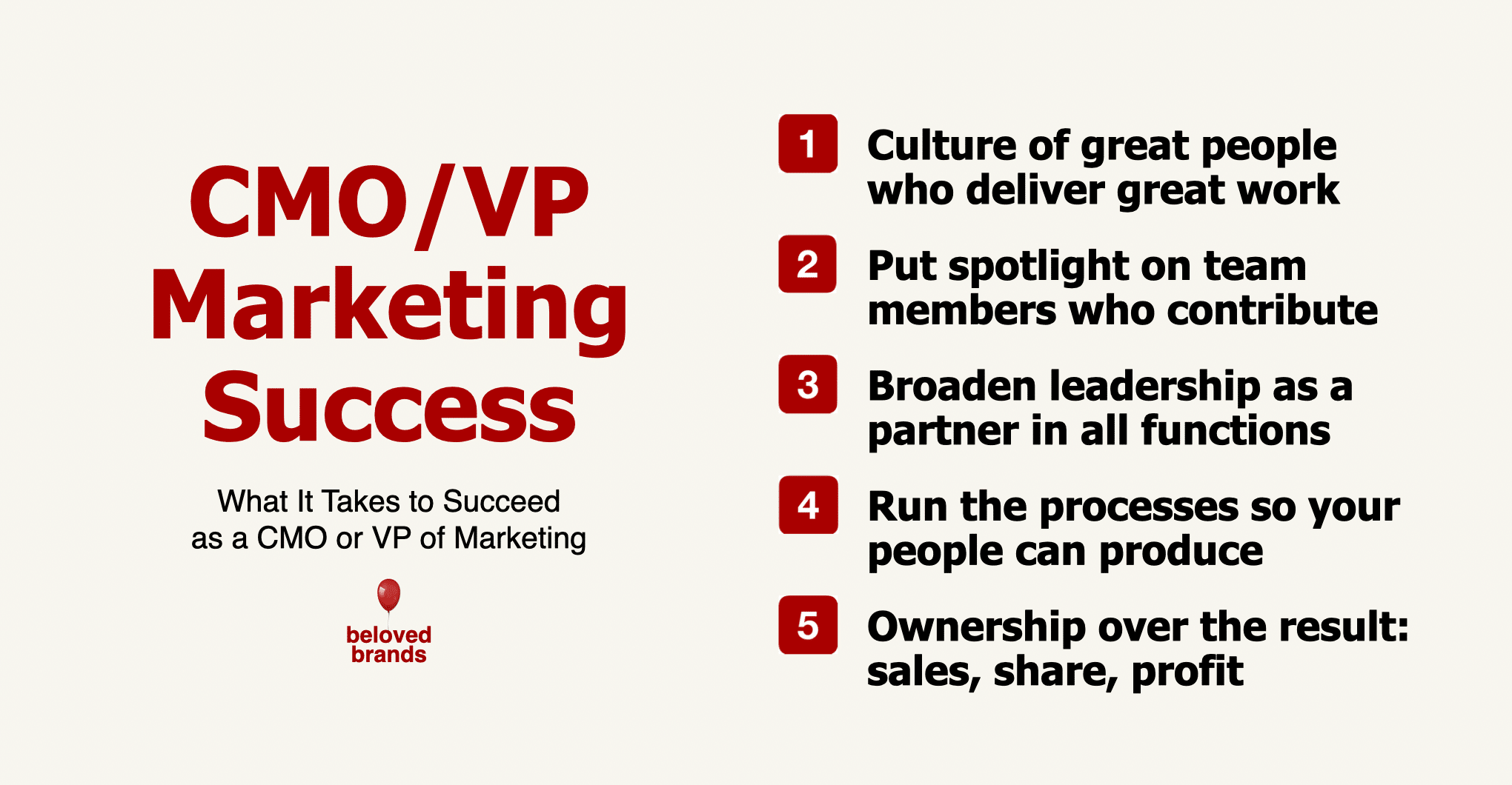 CMO : VP Marketing Success Factors