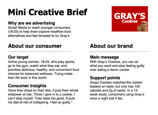 Mini Creative Brief CPG brands