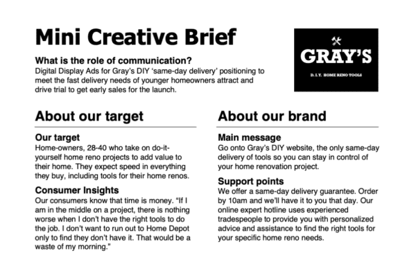 Mini Creative Brief for DTC brands