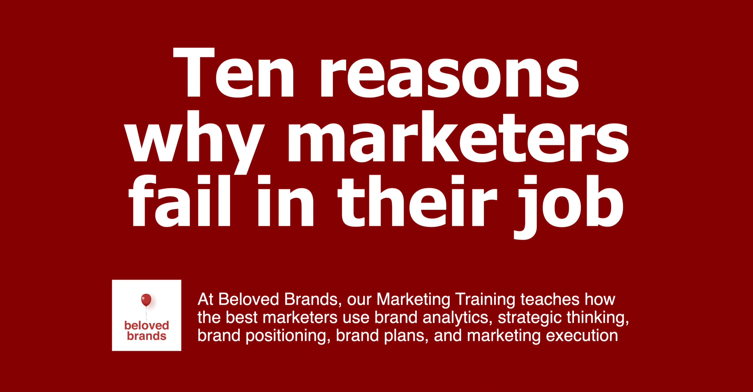 Why marketers fail brand manager job