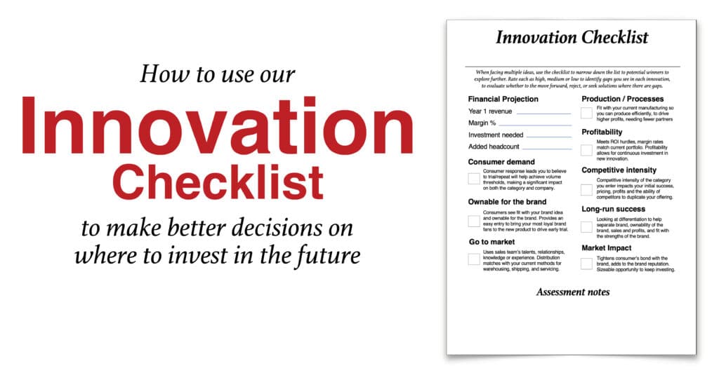 innovation checklist innovation process product strategy