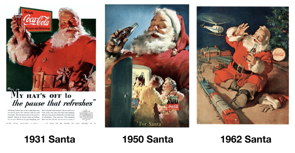 Coke ads with Santa Claus